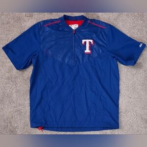 Texas Rangers Majestic Red and Blue Authentic Collection Jacket